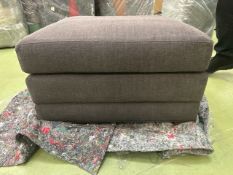 Aissa Medium Rectangular Footstool In Brushed Linen Cotton