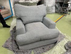 Isla Armchair In Cornflour Silky Jacquard Weave