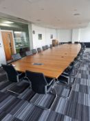 Boardroom Table - Complete with Power & Data Modules (970 X 240 cm)