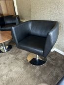 NO RESERVE Black Leather and Chrome Reception Chairs