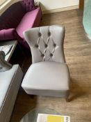 NO RESERVE Leather Armchair Grey/Cream Colour 2 Units