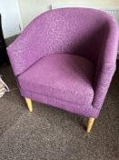 NO RESERVE Purple Fabric Tub Chairs x2