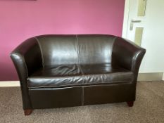 NO RESERVE Brown Leather Sofa