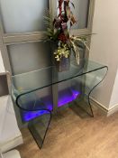 NO RESERVE Charlotte Console Table Glass-TV Stand Glass