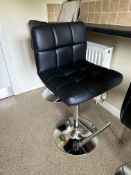 NO RESERVE Black and Chrome Bar Stools x3