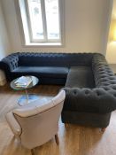 Large Chesterfield Style Corner Sofa 3 Seater Dark Green