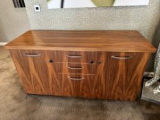 NO RESERVE Walnut Credenza with Integrated Fridge