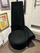 NO RESERVE Funky Black Velour Chairs x2