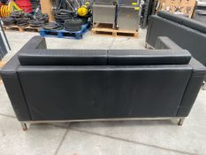 NO RESERVE Black Leather Appearance Sofa