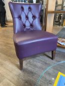 NO RESERVE Leather Armchair Purple Colour- 2 Units