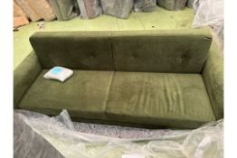 Jack 3 Seat Sofa Bed In Green Velvet