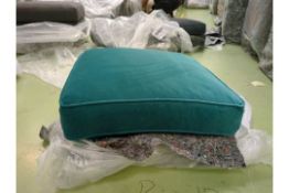 Bluebell Small Square Footstool In Neptune Smart Velvet