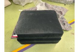 Aissa Medium Footstool In Armour Smart Velvet