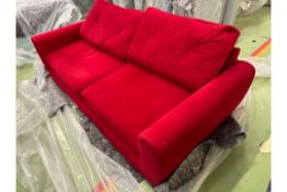 Jack 3 Seat Sofa In Red Velvet