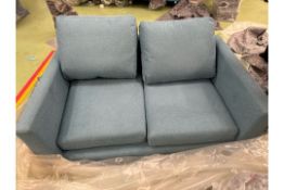 Jude 2 Seat Sofa In Blue Soft Textured