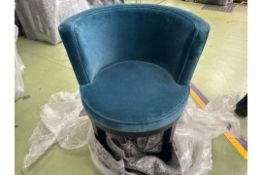 Margaux Dining Chair In Turquoise Crushed Matt Velvet