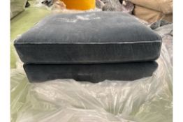 Iggy Medium Rectangle Footstool In Mercury Cashmere Velvet