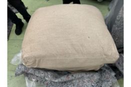 Otto Large Rectangle Footstool In Cashew Baylee Viscose Linen