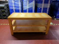 NO RESERVE - Wooden Display Table With Shelves