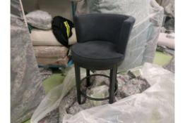 Margaux Stool in In Midnight Blue Brushed Linen Cotton
