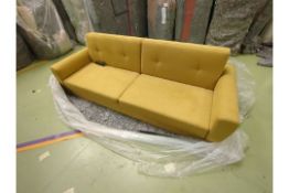 Jack Three Seat Sofa Bed In Yellow Soft Textured