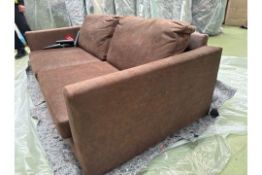 Jude 3 Seat Sofa In Chocolate Faux Leather