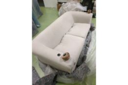 Patrick Unbuttoned 2.5 Seat Sofa In Taupe Brushed Linen Cotton