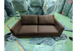 Jude 3 Seat Sofa In Chocolate Faux Leather
