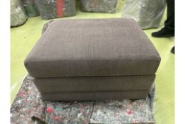 Aissa Medium Rectangular Footstool In Brushed Linen Cotton