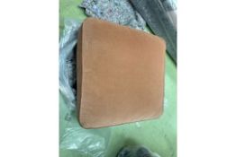 Bluebell Small Square Footstool In Cinnamon Smart Velvet