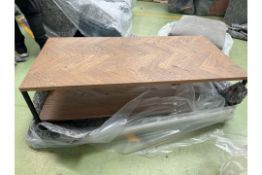 Roka Rectangular Coffee Table In Oak Veneer & Metal