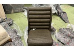 Lola Dining Chair In Dark Moss Antique Leather