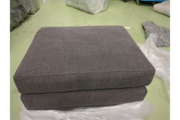 AIssa Footstool Charcoal Brushed Linen Cotton