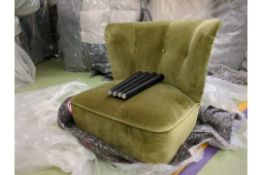 Betty Armchair In Olive Cotton Matt Velvet