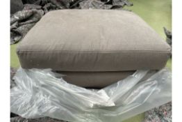 Izzy Medium Rectangular Footstool In Pigeon Grey Easy Cotton