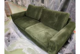 Jack 3 Seat Sofa In Green Velvet