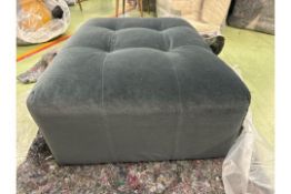 Romy Footstool In Armour Smart Velvet