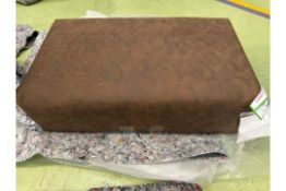 Jude Small Rectangular Footstool In Chocolate Faux Leather