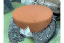 Luna Large Round Footstool In Saffron Heathland Weave