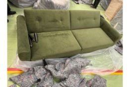 Jack 3 Seat Sofa Bed In Green Velvet