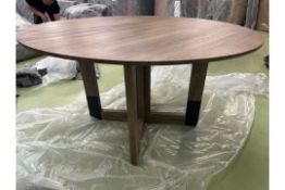 Memphis Dining Wooden Table With Metal Detail