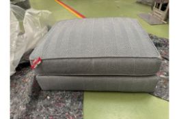 Iggy Medium Rectangular Footstool In Uniform House Herringbone Weave