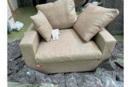 Long Island Armchair In Cashew Baylee Viscose Linen