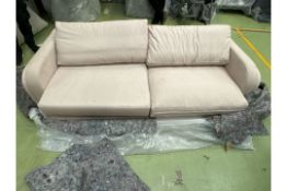 Boston Curved Arm 3 Seat Sofa In Moon Smart Cotton