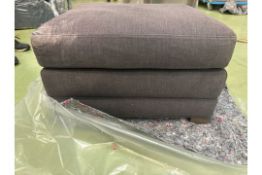 Aissa Medium Rectangular Footstool In Brushed Linen Cotton