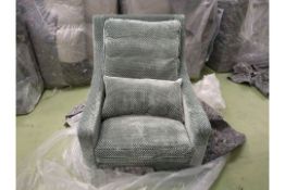 High Back Iggy Armchair In Peppermint Bubble Velvet
