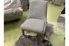 Basil Dining Chair In Cornflower Silky Jacquard Weave