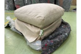 Otto Large Rectangular Footstool In Shearling Hygge Chunky Weave