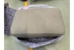 Bluebell Small Rectangular Footstool In Cardamon Brushed Linen Cotton