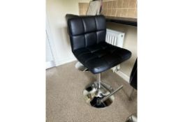NO RESERVE Black and Chrome Bar Stools x3